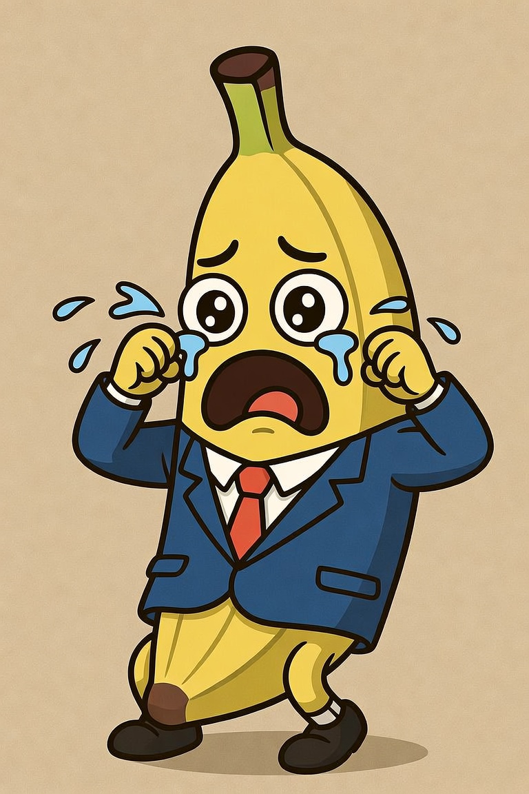 Crying banana, sad walk