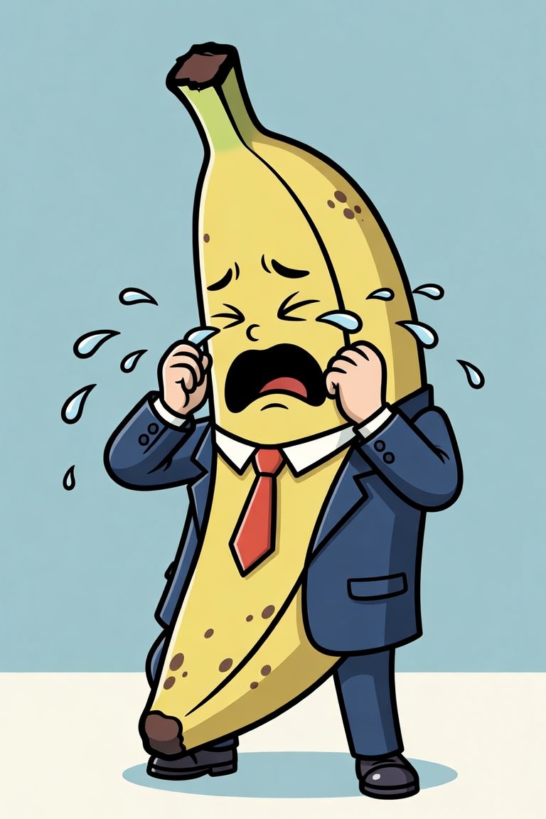 Crying banana sobbing